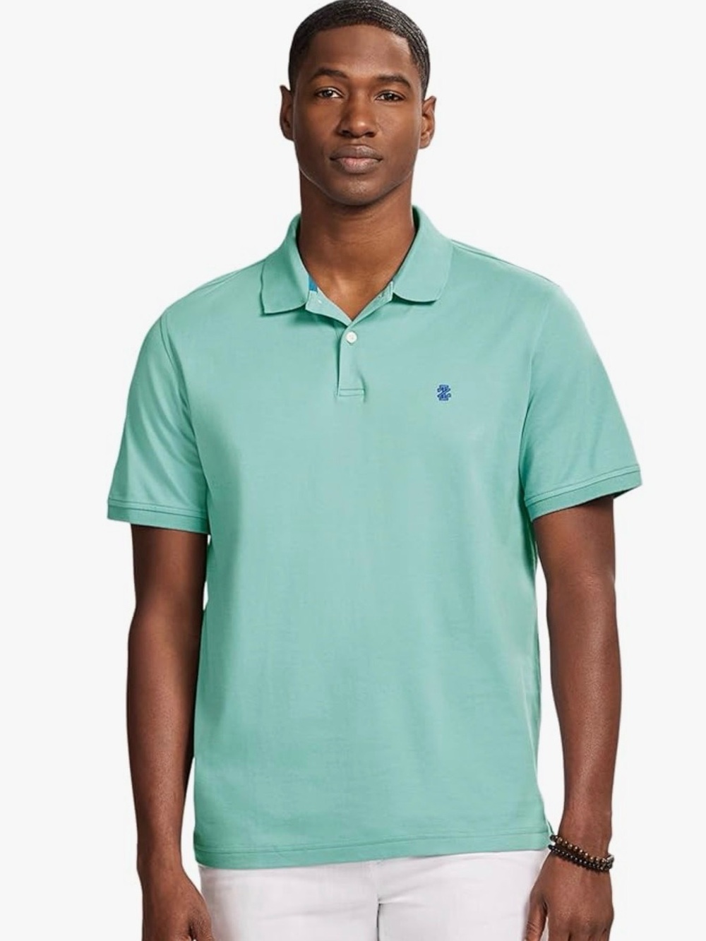 Izod Mint Green Polo Bottoms with Chambray Trim